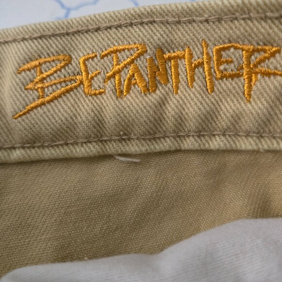 Men's Designer BeAPanther "Red Eye" Jeans 31x32 Beige Colorway NEW - Picture 8 of 11